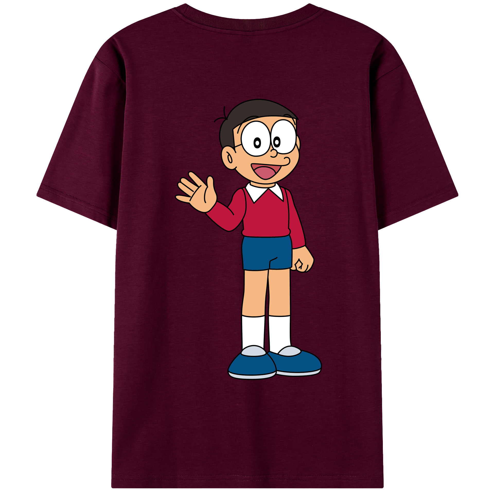 （画像用） ドラえもん 野比 のび太 Doraemon Nobita Nobi レディース半袖Tシャツ(バックプリント)